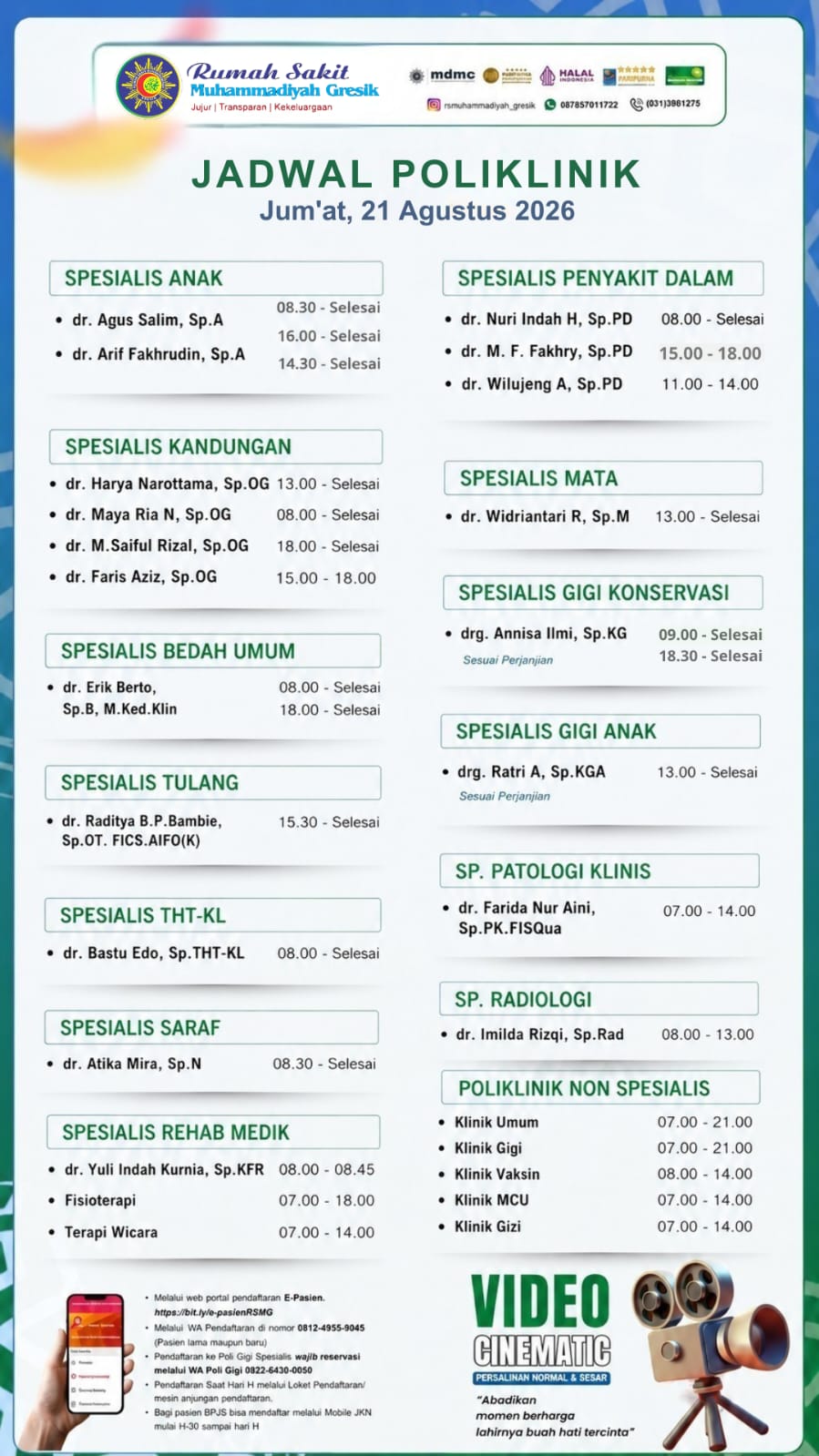 Jadwal Dokter 21 Aug 2026